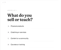 Minimal template, question screen